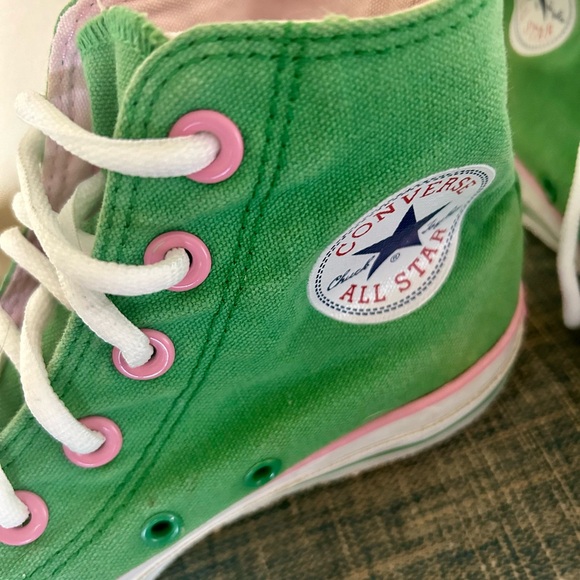 Converse All Star Green Pink High Tops - Picture 4 of 6